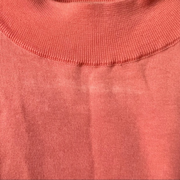 St. Croix Knits Vintage Salmon Mock Neck Short Sleeve Sweater Size Large - Picture 6 of 6